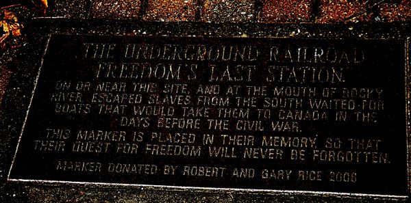 a Last Station of the Underground Railroad marker ...