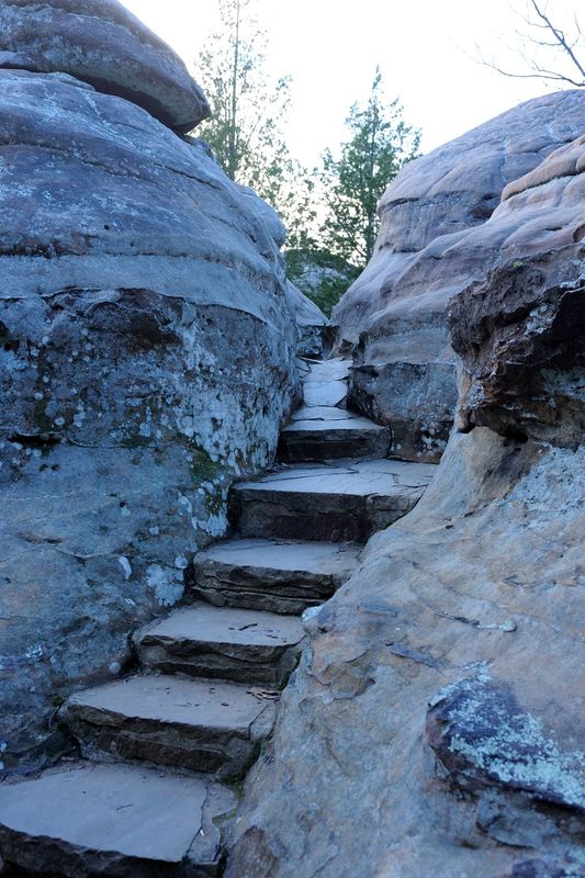 Stone steps at Garden of the Gods in Southern Illi...