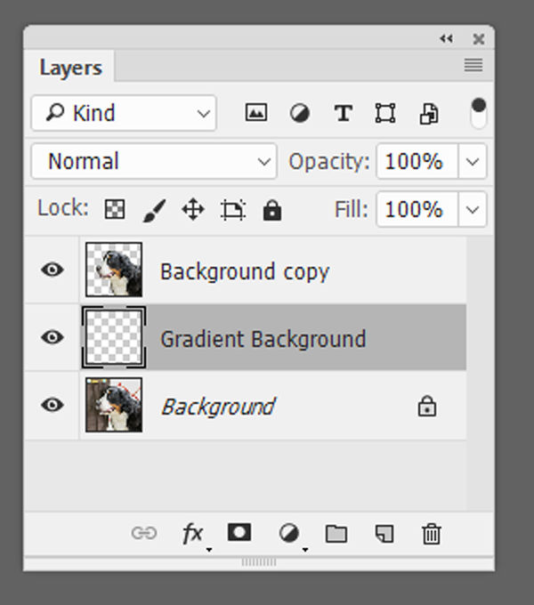 4 - Create New Layer for Gradient Background...