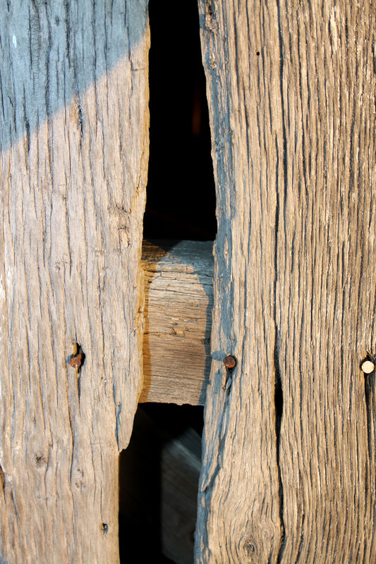 Close up of old, weathered barnwood...