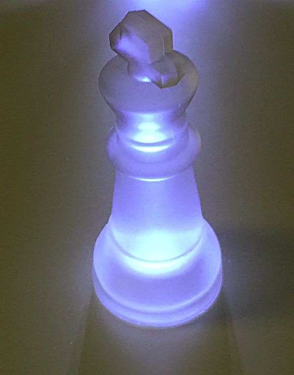 glass chess piece / light-blue LED...