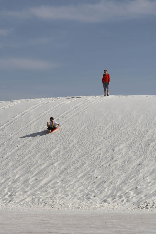 Dune sledding...