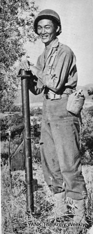 Pvt. Henry "Slim" Nakamora and his bazooka, Italy ...