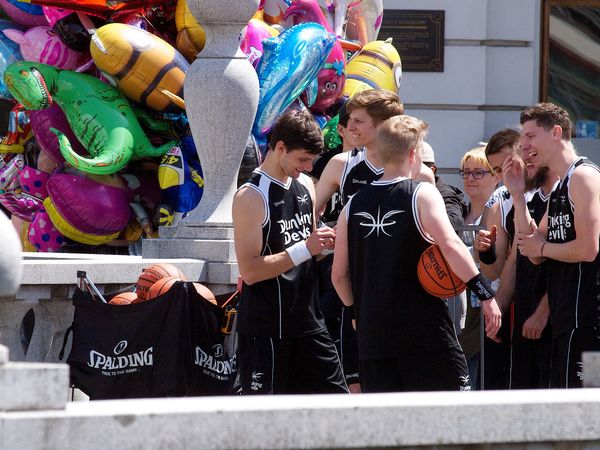 The Dunking Devils waiting to start.  There were t...