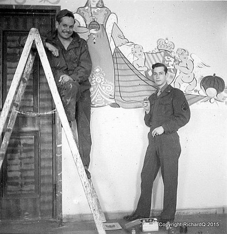 GI mural painter and buddy in Germany - 1946...