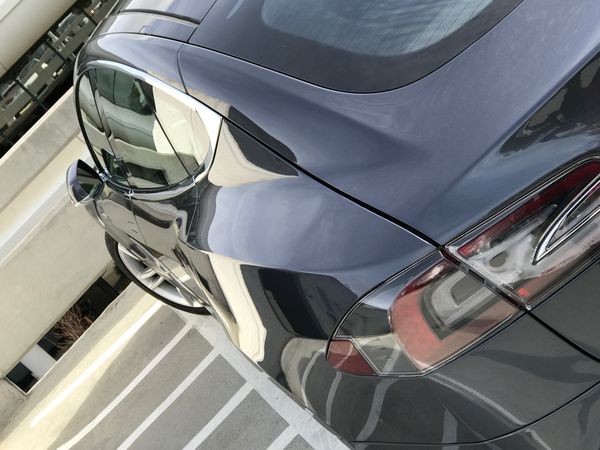 sleek lines of a  New Tesla...