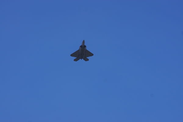 F-22 Raptor, the Sound of Freedom, soars over Elme...