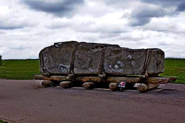 A replica of one of the stones and how it may have...