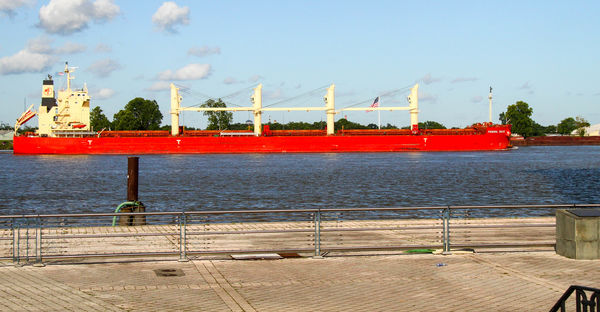 #5  A freighter on the Mississippi River...