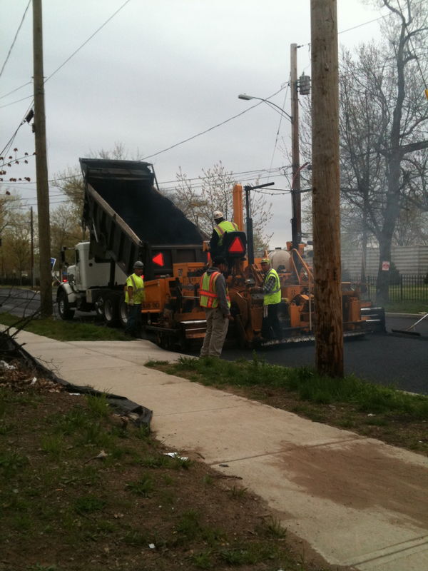 Dumping asphalt...