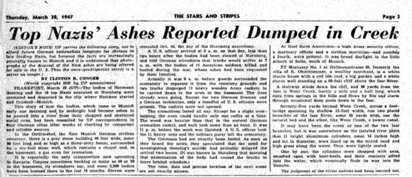 On March 20, 1947, The Stars and Stripes newspaper...