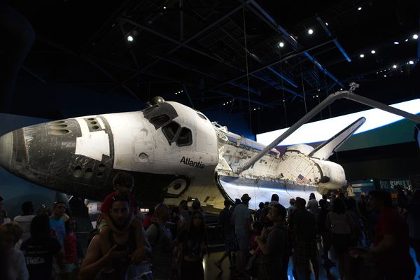 The new Shuttle Exhibit with the Atlantis on displ...