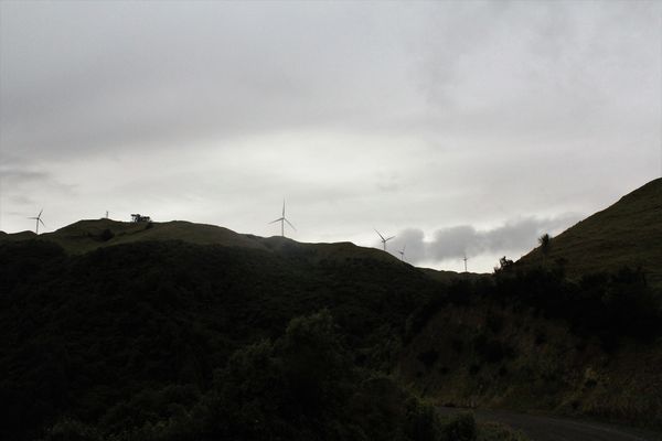 on the 6 k climb up to the wind farm...