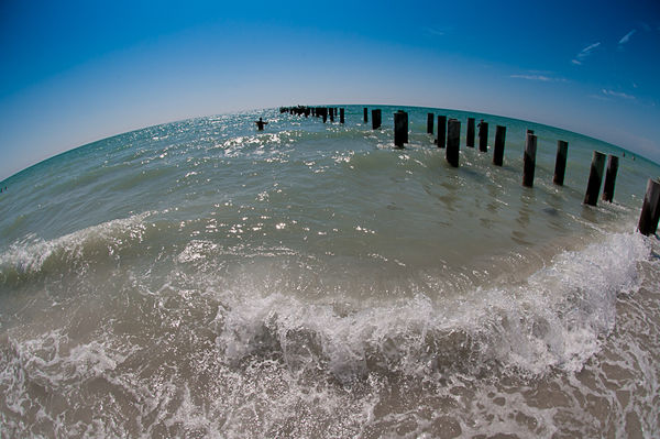 At the beach...with a fisheye...