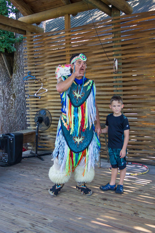 My grandson with one of the Dancers...