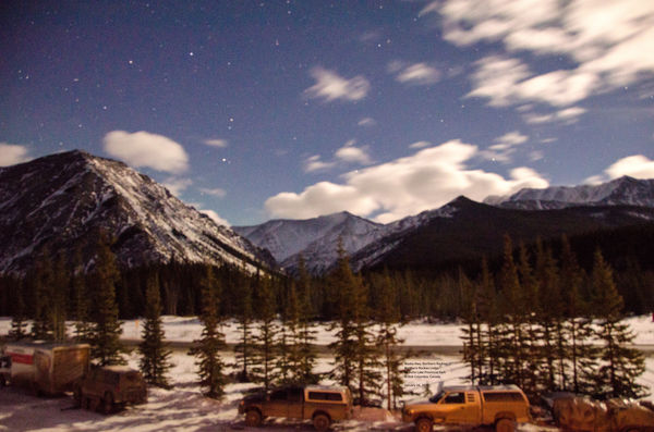 Moonlight and stars, from Northern Rockies Lodge...
