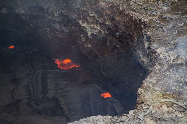 Lava in Crater from Helicopter...