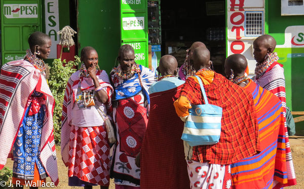 Group of Maasai women selling their handmade jewel...