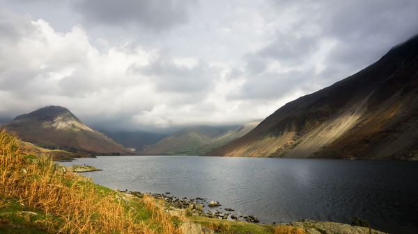 Wast Water - The tiny white dot below the left-han...