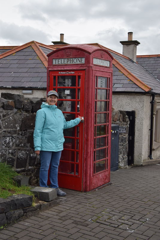 Red Phone Booth at the Nook, Giants Causeway, Irel...