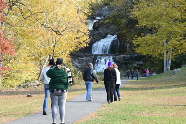 Vistors taking in the falls...