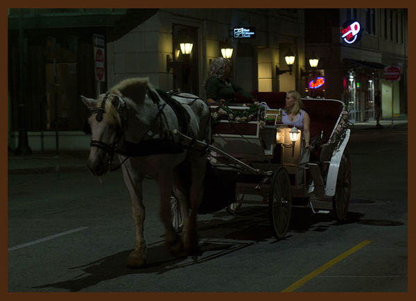 Romantic nighttime carriage ride...
