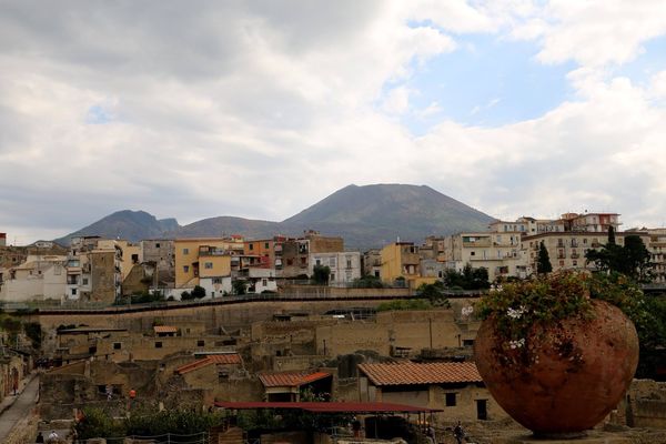The old city, the new city, and Vesuvius...