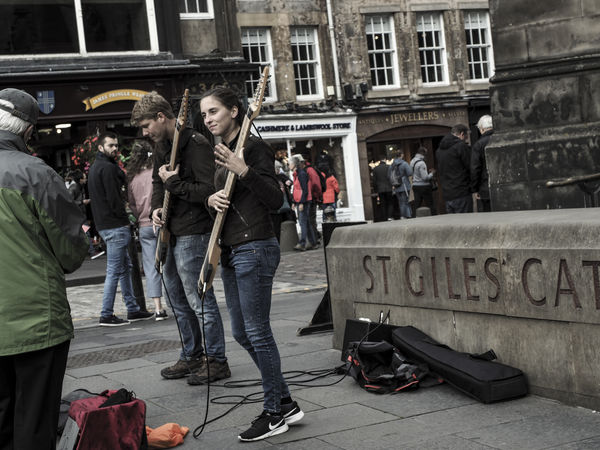 students playing in Edinburgh...