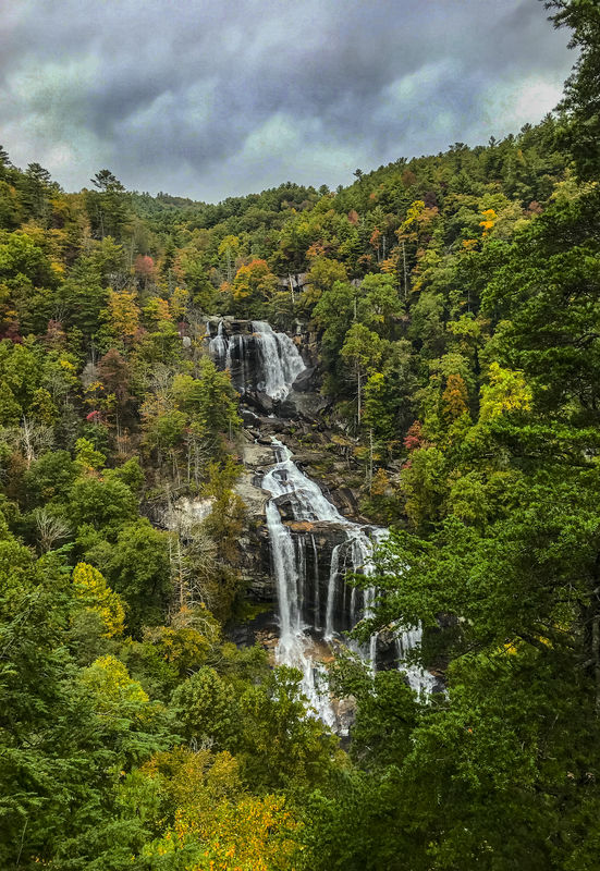 Upper and Lower Whitewater Falls near Walhalla and...