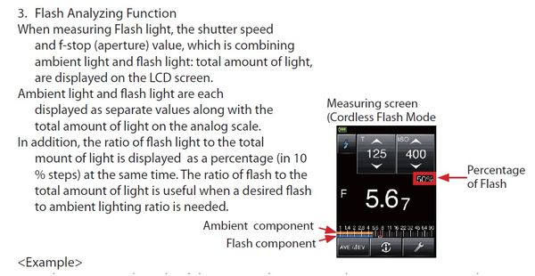 Can display flash output as a percentage of the to...