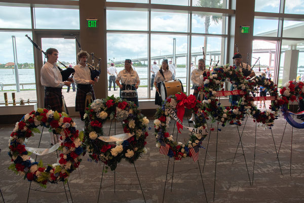 Wreaths, Bagpipes, Honor Guard and Intracoastal....