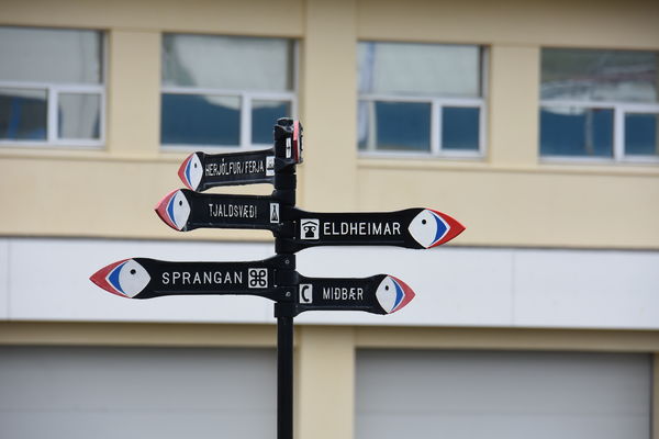 Puffin street signs. Very little help in navigatio...