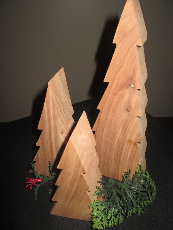 3 wooden trees (Part of my Christmas decorations)...