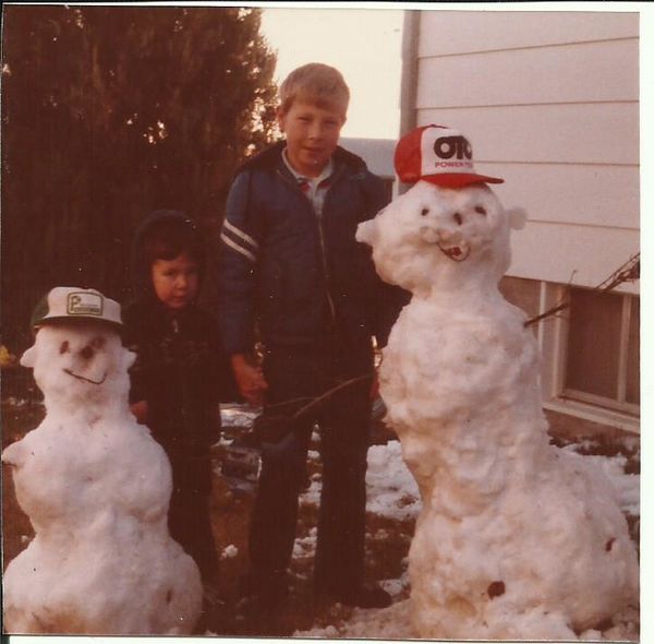 Boys with their Snowmen...