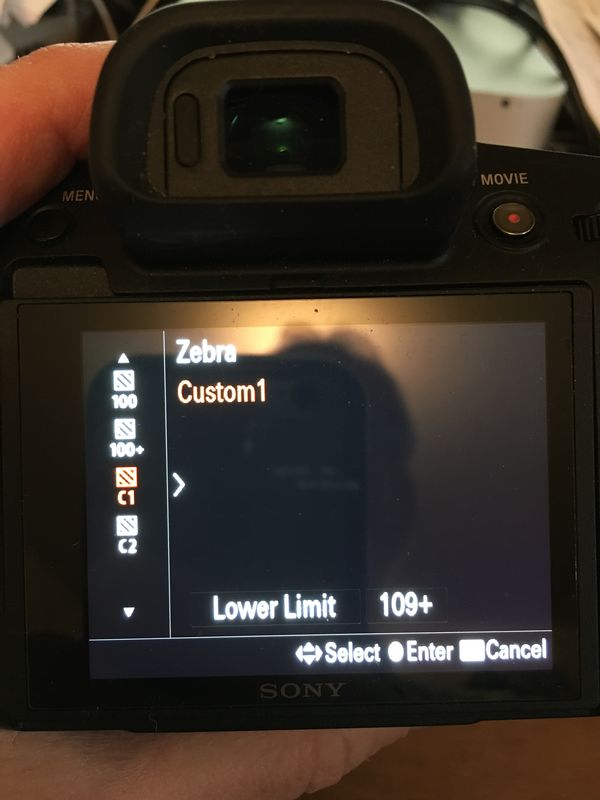 iPhone shot of RX10iv menu item...