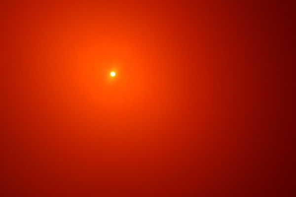 Sun with Darkroom filter for light (red)...