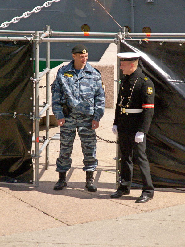 Two Russian Service Guys near St. Petersburg, Russ...