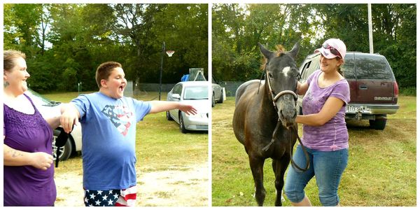 My Nephew meeting his Horse Ebony the first time o...