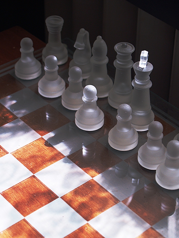 8. Early morning light on chess board....