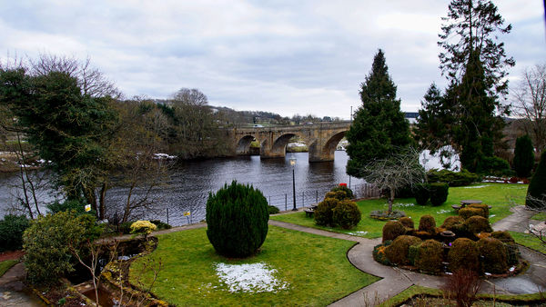 The view from our room of the North Tyne river and...
