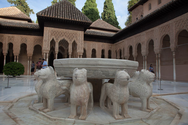 Lion Courtyard inside Granada's Alhambra...