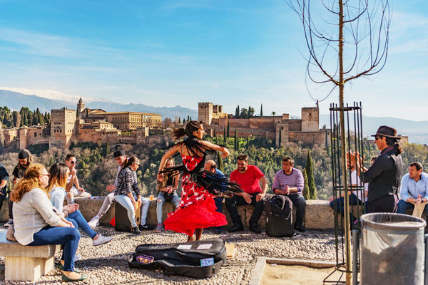 Flamenco Dancer - The Alhambra in Background...