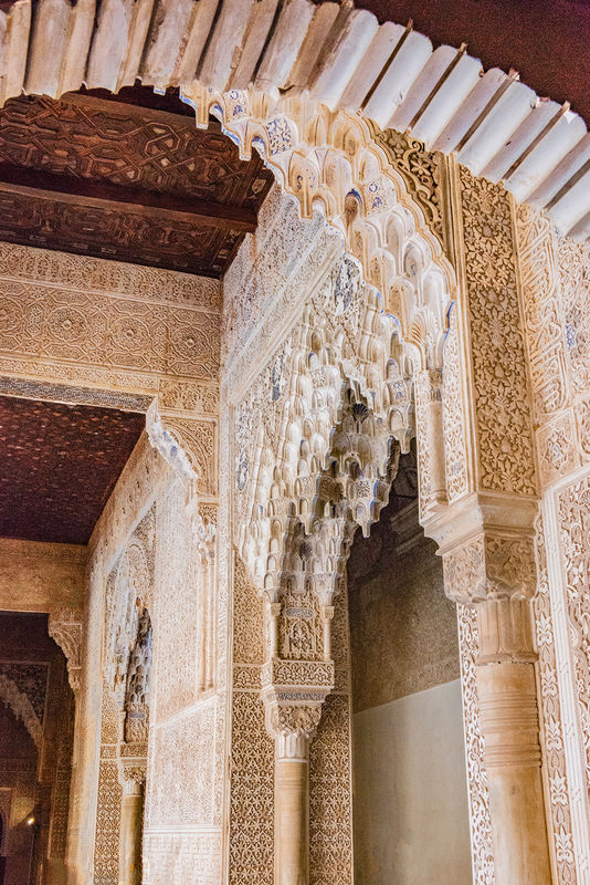 Intricate Carved Walls and Columns  Inside the Alh...