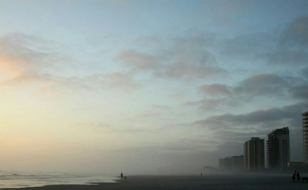 The beach is often foggy....