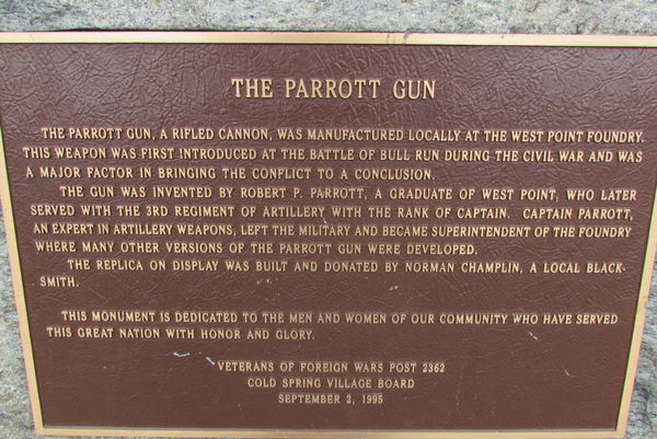Parrott Gun Plaque...