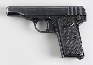 This Browning pistol went into production in 1910....