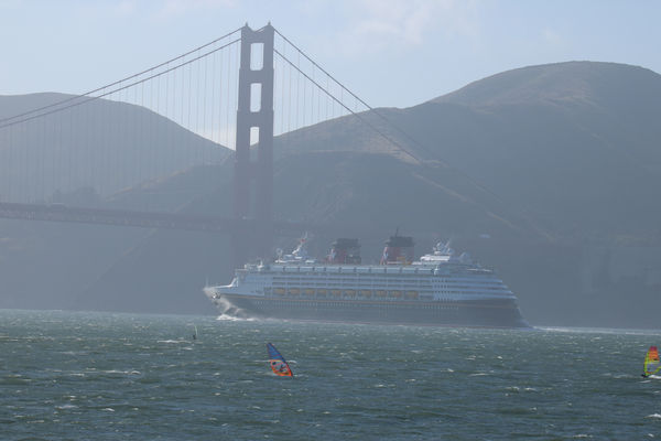 Disney's Discovery under the Golden Gate Bridge...