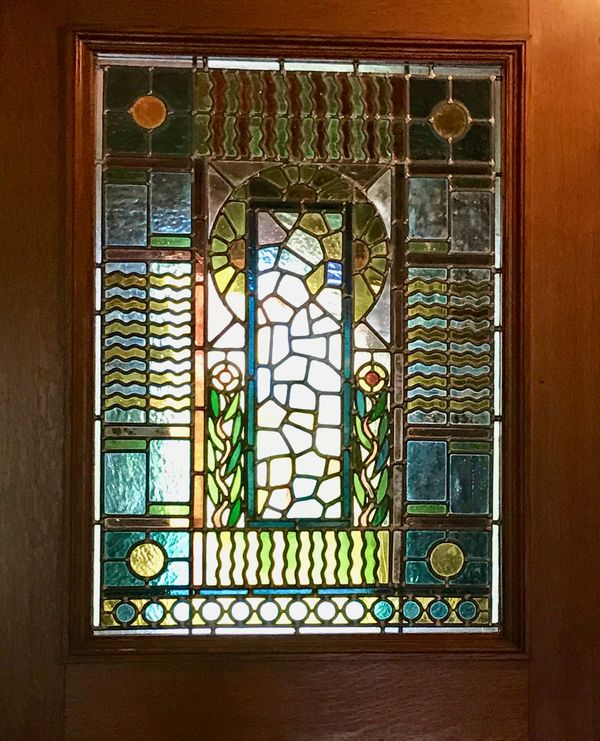 Gotta like what light does to stained glass-This i...