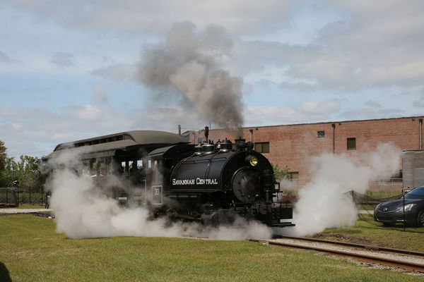 5. Returning to turntable. Steam at front bottom a...