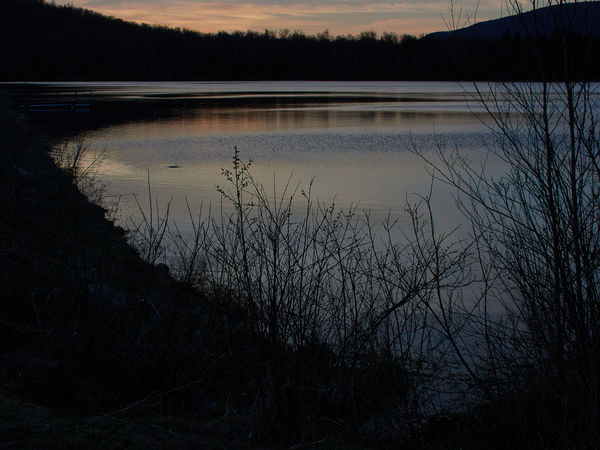 Small lake at sunset, the only sun of the day....